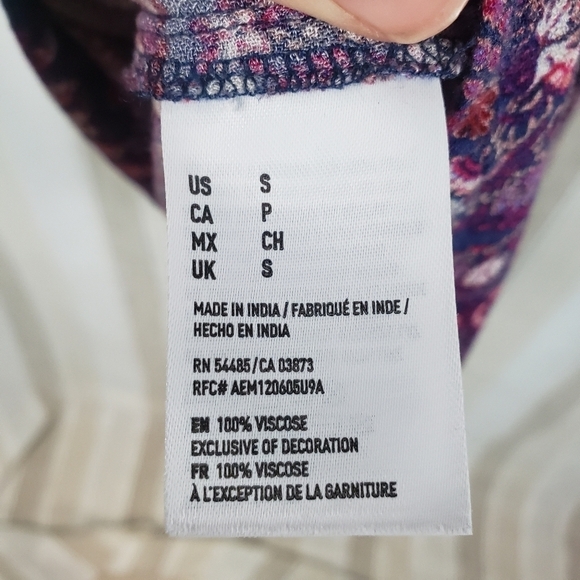 American Eagle Long Sleeved Boho‎ Romper Purple Size Small - Picture 8 of 10